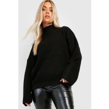 Grande Taille - Pull En Maille À Col Cheminée - Noir - 52, Noir