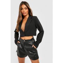 Blazer Court Basique Boutonné - Noir - 36, Noir