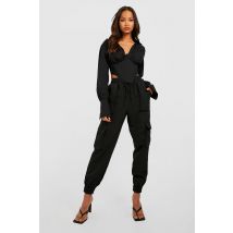 Jogging Cargo Taille Haute - Noir - S, Noir