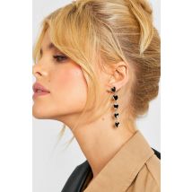 Boucles D'Oreilles Pendantes À Cœurs Fluo - Noir - One Size, Noir
