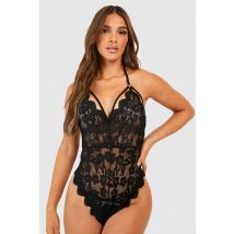 Saint-Valentin - Body En Dentelle Sans Entrejambe - Noir - M, Noir