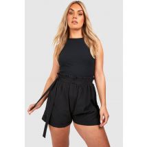Grande Taille - Short À Ceinture - Noir - 44, Noir