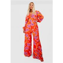 Grande Taille - Combinaison Large Fleurie - Multicolore - 54, Multicolore