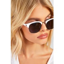 Lunettes De Soleil Carrées À Monture Blanche - One Size, Blanc
