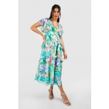 Maternité - Robe Longue Fleurie À Volants - Blanc Ivoire - 40, Blanc Ivoire