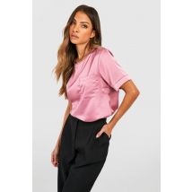 Blouse Satinée Basique - Mauve - 40, Mauve