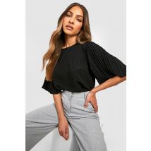 Blouse Plissée - Noir - 36, Noir