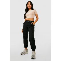 "Petite" - Jogging Cargo À Ceinture Et Chevilles Resserrées - Noir - 32, Noir