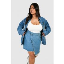 Grande Taille - Jupe Portefeuille En Jean - Déchiré - 44, Déchiré