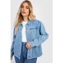 Grande Taille - Veste Oversize En Jean - Bleu - 52, Bleu
