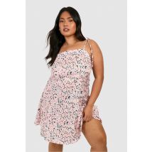 Grande Taille - Robe Trapèze À Imprimé Tournesol - Rose - 50, Rose