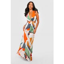 "Petite" - Robe De Plage Imprimée À Découpes - Blanc - 36, Blanc