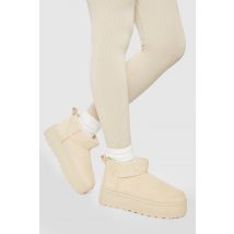 Bottines Cosy À Plateforme - Beige - 38, Beige