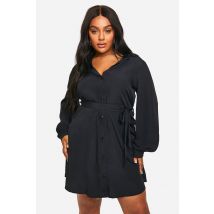 Grande Taille - Robe Chemise - Noir - 46, Noir