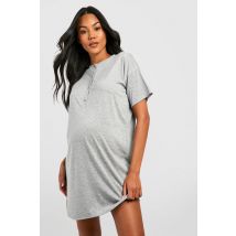 Maternité - Nuisette De Grossesse Boutonnée - Gris Perle - 36, Gris Perle