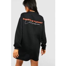 "Petite" - Robe Sweat Oversize Imprimé - Noir - S, Noir
