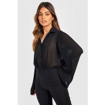 Chemise Ample Plissée - Noir - 38, Noir