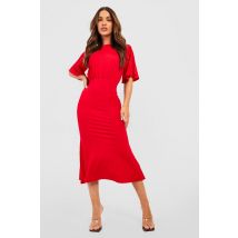Robe Sirène Froncée - Rouge - 40, Rouge