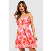 Robe Bandeau Fleurie - Rose - 40, Rose