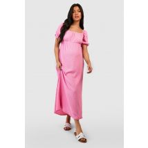Maternité - Robe De Grossesse Texturée - Rose - 44, Rose