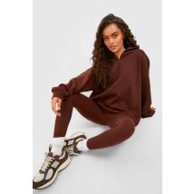 Ensemble Avec Sweat Zippé Et Legging - Marron Chocolat - S, Marron Chocolat