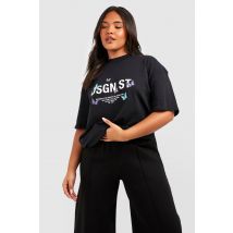 Grande Taille - T-Shirt À Imprimé Papillon - Noir - 52, Noir