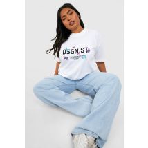 Grande Taille - T-Shirt À Imprimé Papillon - Blanc - 50, Blanc