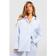 Chemise De Pyjama Rayée En Coton - Bleu - 36, Bleu