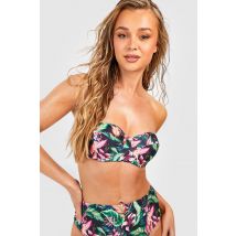Haut De Maillot Matelassé À Armatures Et Imprimé Tropical - Noir - 36, Noir