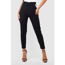Pantalon Cigarette À Ceinture - Noir - 38, Noir