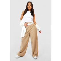 "Petite" - Pantalon De Tailleur Large - Marron Camel - 34, Marron Camel