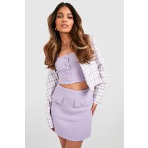 Jupe De Tailleur En Tweed - Lilas - 44, Lilas