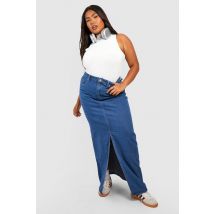Grande Taille - Jupe Longue Fendue En Jean - Bleu - 44, Bleu