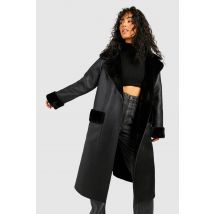 Manteau À Ceinture - Noir - 44, Noir