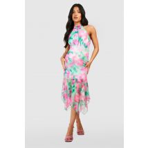 Maternité - Robe Longue Fleurie À Volants - Vert - 38, Vert