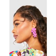 Boucles D'Oreilles Fleuries Violettes - Mauve - One Size, Mauve