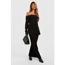 Robe Pull Longue Douce - Noir - L, Noir