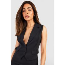 Gilet Court Sans Manches - Noir - 42, Noir