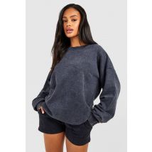 Survêtement Délavé Avec Sweat Et Short - Gris Anthracite - M, Gris Anthracite