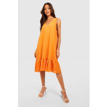 Robe Babydoll À Volants - Orange - 36, Orange