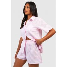 Short De Pyjama Rayé En Coton - Rose - 36, Rose