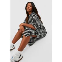 Grande Taille - Robe T-Shirt Rayée En Jersey - Noir - 56, Noir