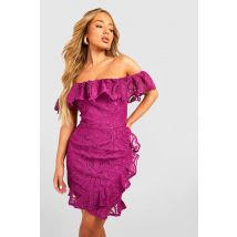 Robe Courte Premium En Dentelle - Mauve - 46, Mauve