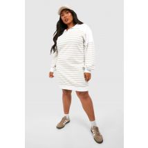 Grande Taille - Robe À Rayures - Gris Pierre - 20, Gris Pierre