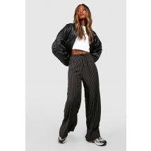 Pantalon Large À Rayures - Noir - 44, Noir