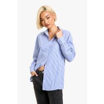 Chemise Rayée En Coton - Bleu - 38, Bleu
