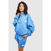 Sweat À Col Zippé - Bleu - S, Bleu