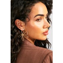 Boucles D'Oreilles Fleuries - Jaune Or - One Size, Jaune Or