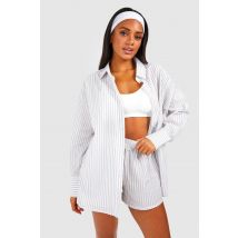 Short De Pyjama En Coton À Rayures - Gris - 38, Gris
