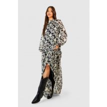 Robe Longue Fleurie - Noir - 40, Noir